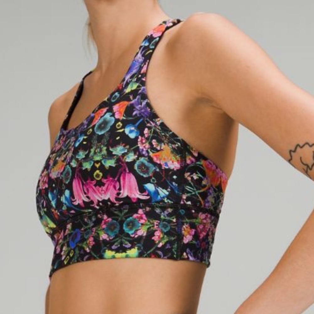 Lululemon Athletica Enerrgy LongLine Bra in Flowerscope black multiprint-size 8 - Picture 2 of 8